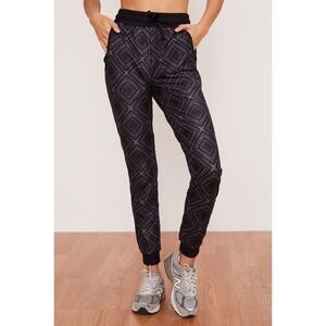 Wolven Summit Joggers Small Black White Geometric Mandala Sustainable Yoga Pants